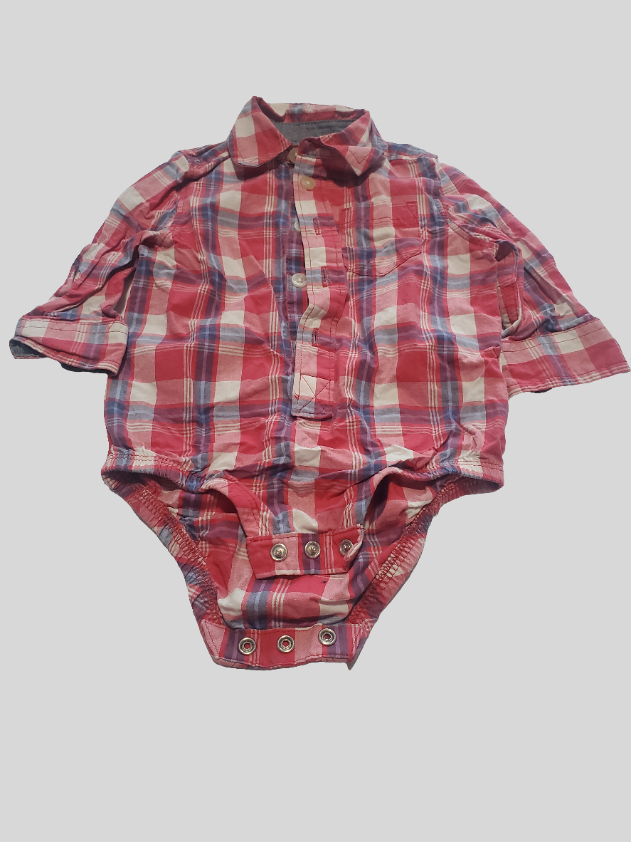 Osh Kosh Collard Plaid Onesie