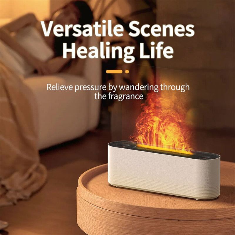 Flame Air Humidifier Ultrasonic 7 Colors Aroma Diffuser LED Cool Mist Maker Fogger Essential Oil Room Fragrance Office Home Decor