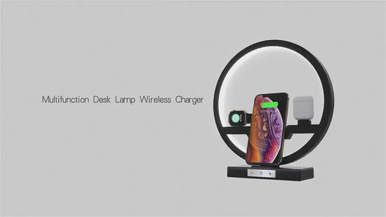 Fast Charging 4 in 1 Bedside Lamp Wireless Charger